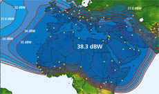 Arabsat 2B C-band medium power downlink coverage map